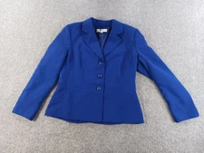 Suit Studio Womens Jacket 12 Blue Polyester Lined