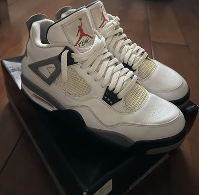 Jordan Air Jordan 4 Retro Cement White/Black-Cement Grey 308497-103 2012 Men's