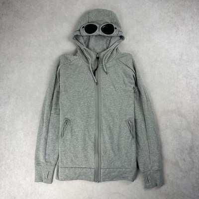 CP Company Full Zip Goggle Hoodie Large Jumper Grey Sweatshirt Jacket 5704