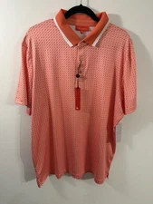 Redvanly Mens Size XL Divine Performance Golf Polo Shirt Coral NWT New Soft