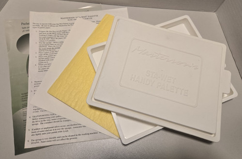 Masterson’s Sta-Wet Handy Palette Tray w/ Lid Sponge Paper Instructions PreOwned