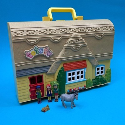 Seltene Tots TV Play Cottage Mini Puppe Figuren Kult TV Show Case Spielset 1990er 1996