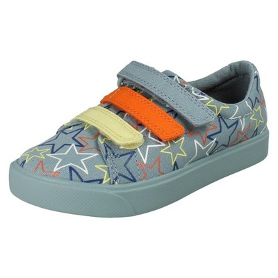 Kinder Clarks Doodles ''City Lane'' Freizeit Klett Canvas Turnschuhe