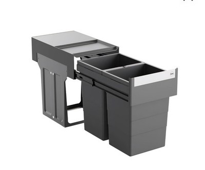 Hailo Abfallsammler 3666901 Tandem Mülltrennung Einbau Abfalleimer 26l MTS12/1