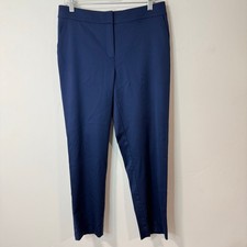 St. John Women's Ankle Trouser Dress Pants Office Workwear Navy Blue 8