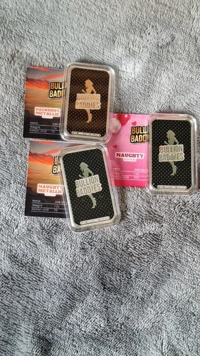 1 oz silver bars Bullion Baddies"Cara Cupid, Dakota Metallics 3 bars W/COA