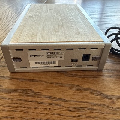 Simpletech (re)Drive 500GB USB External Hard Drive Aluminum/Bamboo Case, Tested