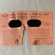 Antique 1932 ECLIPSE-O-SCOPE VIEW the SUN Harvey & Lewis Co Opticians Art Photo