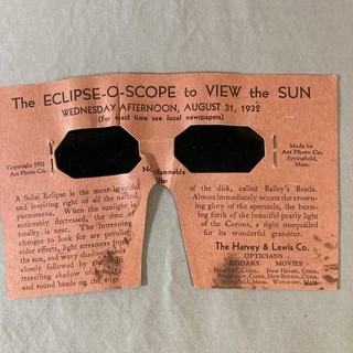 Antique 1932 ECLIPSE O SCOPE VIEW the SUN Harvey & Lewis Co Opticians Art Photo