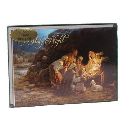 Performing Arts Velvet Touch Finish, Full Color Inside Nativity Cave Stationery
