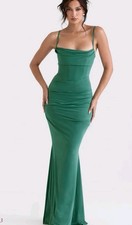 House of CB Milena Forest Green Corset Maxi Dress Size XS