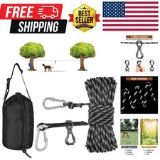 Dog Camping Leash, 50ft Portable Overhead Trolley System for Dogs up to 200lb...