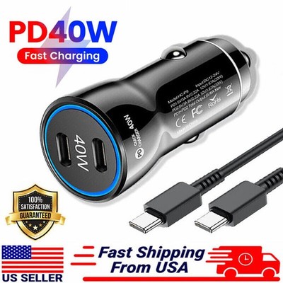 40W USB Type C Fast Charger Adapter& Cable For iPhone 17 16e 16 15 14 13 Pro Max