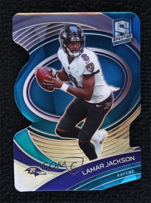 2021 Panini Spectra Neon Blue Prizm Die-Cut 4/50 Lamar Jackson #125 0d24