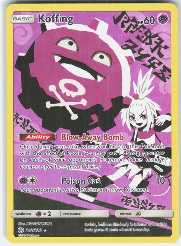 Koffing 243/236 Secret Rare Cosmic Eclipse Pokemon Holo DAMAGED