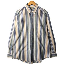 Vintage 80'S-90'S LL Bean long-sleeved button-down striped shirt made in Can...