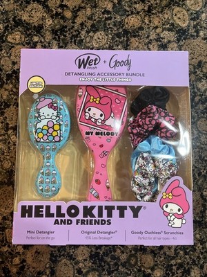 Limited Edit Hello Kitty & Freinds Wet Brush + Goody Detangling Accessory Bundle