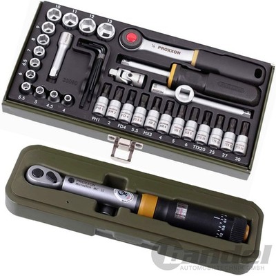 PROXXON STECKSCHLÜSSEL SATZ 1/4'' 36-tlg. KNARRENKASTEN Nüsse Bits TX Kl.Knarre