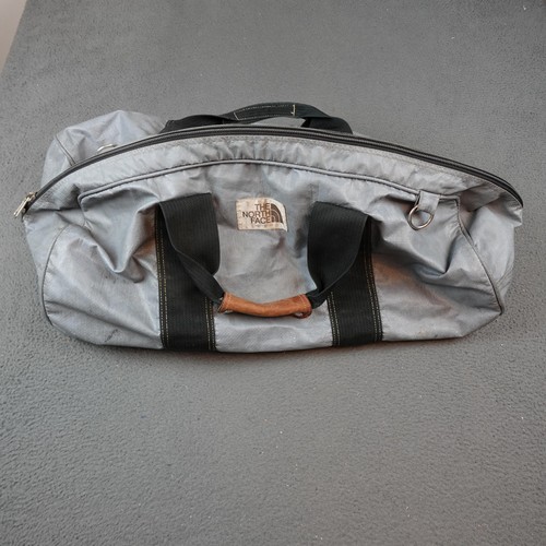 Vintage The North Face Duffel Bag Gray 22" Made USA Travel Gym Weekend Carry On