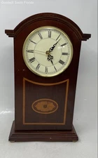 The Bombay Company Battery Operated Wooden Quartz Analog Mantel Desk Clock