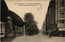 Old postcard Paris 15th La Boul de Grenelle taken from Dupleix towards the Seine (65965)