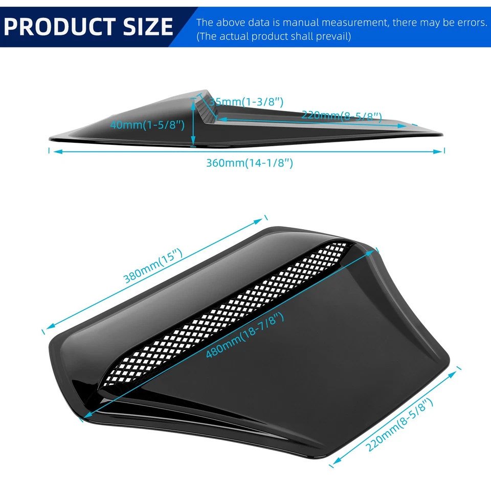 For Honda CR-V Front Hood Scoop Vents Cover Air Flow Intake Decorative Black JDM - Image 2 of 4