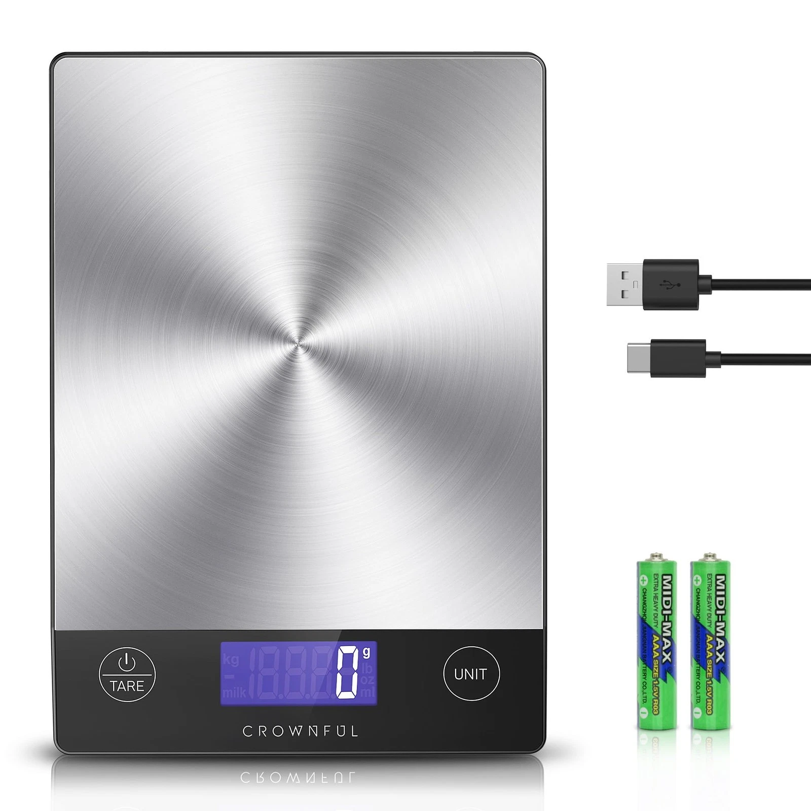 Food Scale, 33lb Rechargeable 304 Stainless Steel Digital Kitchen Scale Weigh
Opens in a new window