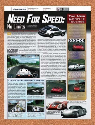 2000 Need For Speed No Limits PS1 Original Advertisement / Retro Promo vr1