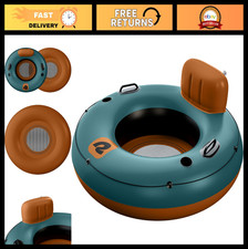 Heavy-Duty Inflatable River Tube with Backrest Cup Holders 300 lbs Capacity