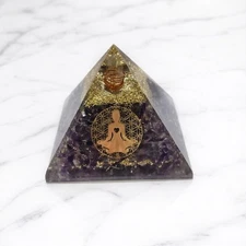 Premium Purple Amethyst Orgone Pyramid | Handmade Meditation Energy Generator