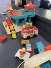 Vintage Fisher Price Play Family Little People Airport Plane & Some Accessories
