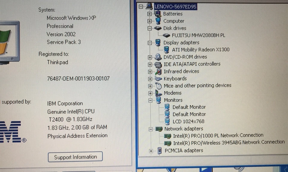 IBM Thinkpad T60 14" - ATI, 1024x768, 1.8ghz, 2gb, 80gb HDD, complete. - Image 4 of 4