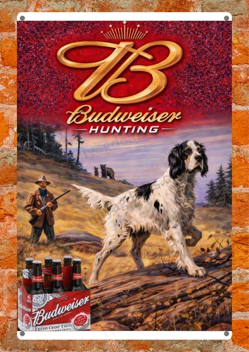 King Of Beers Hunting Dog Vintage Style Metal Sign Bar Man Cave Decor Read De