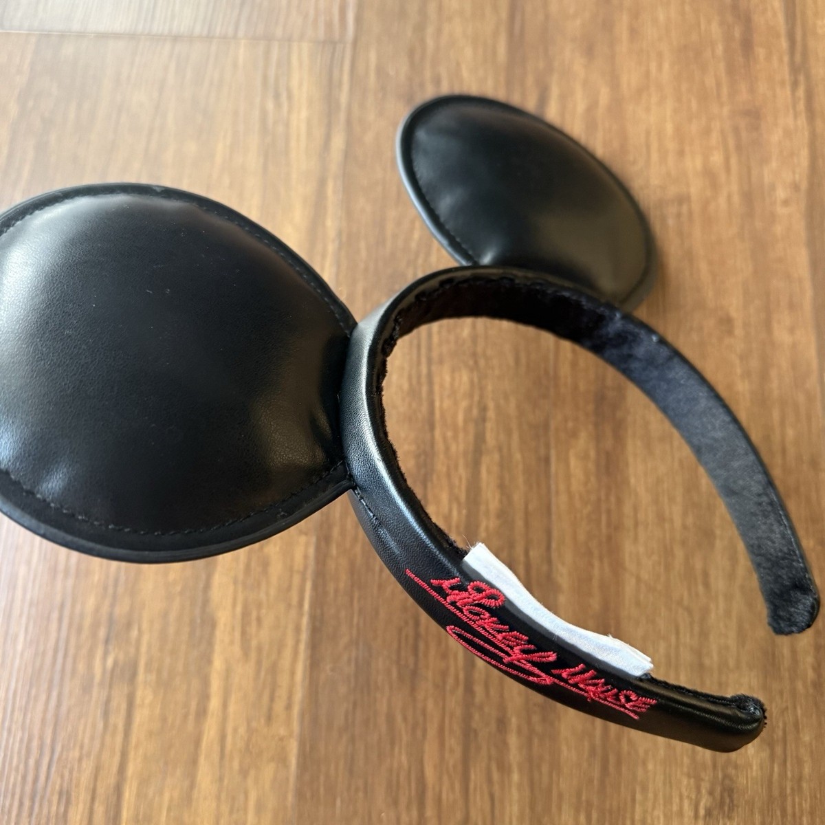 Disney Parks Mickey Mouse Ears Faux Leather Headband Solid  display picture 2