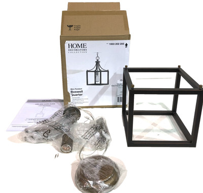 Home Decorators Boswell Quarter 1-Light VINTAGE BRASS Mini-Pendant New
