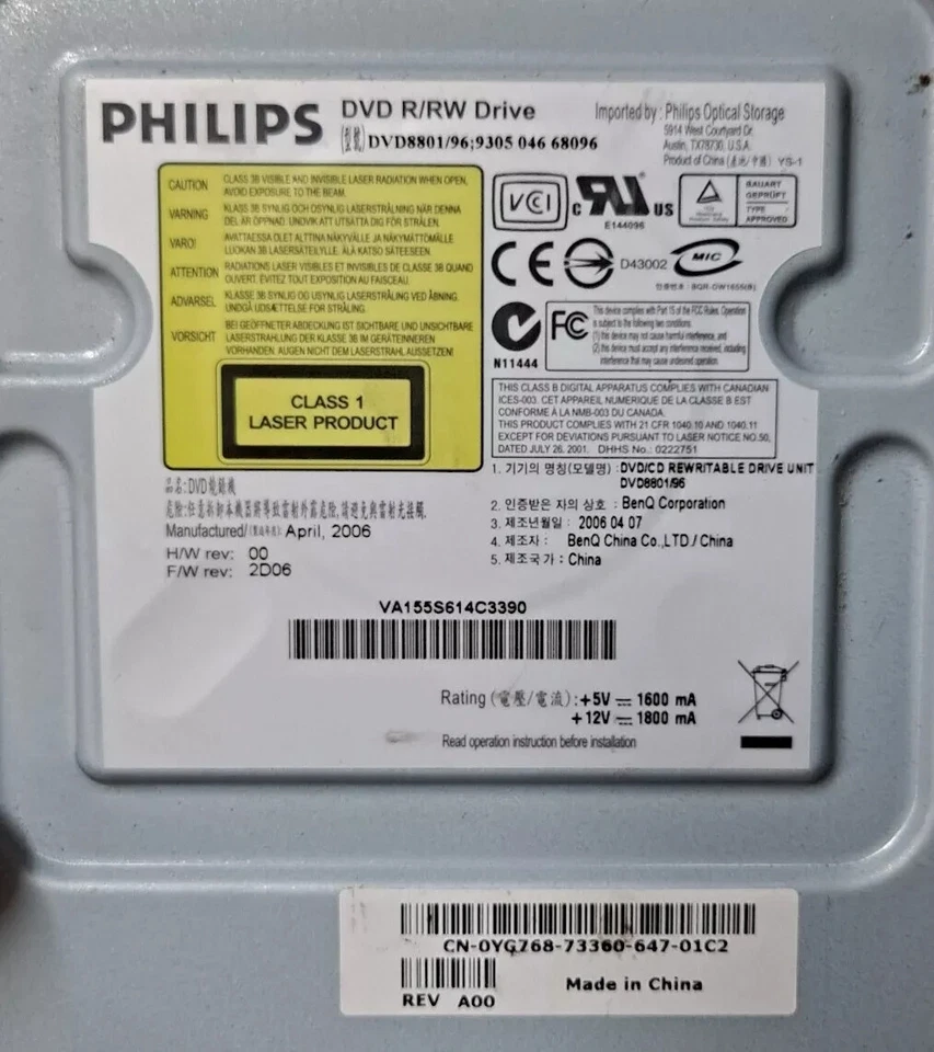 Phillips DVD 8801/96 SATA CD CDR DVD DVDR DVDRW Internal Drive Writer GPOC - Image 2 of 4