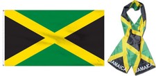 Wholesale Combo Set Jamaica Jamaican Country 3x5 3  x5  Flag and 8"x60" Scarf