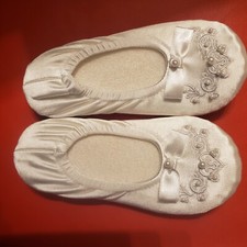 UPDATE: 2 SZ 11 1 SZ 9 WHITE BALLET SLIPPERS WEDDING FLOWER DANCE GIRLS