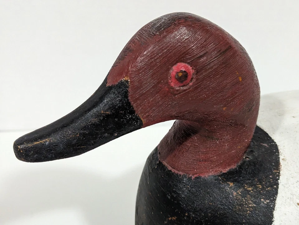 Señuelo de pato tallado en madera pelirroja con respaldo de lona Drake firmado por Caz Russell 2012 Foto 4 de 4