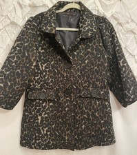 Anthropologie Hazel Haze Woman’s Size Small Winter Coat Leopard Swing Overcoat
