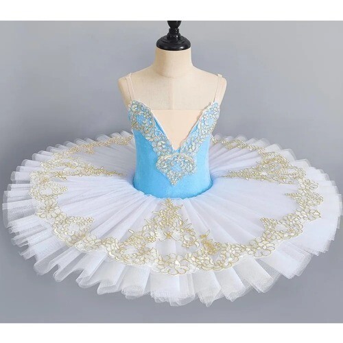 Tutú de ballet profesional púrpura plato azul panqueque tutú bailarina vestido de fiesta