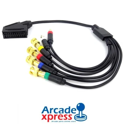 RGBS SCART auf 4x BNC Adapterkabel für Sony PVM/BVM Retro Gaming CRT Monitor - Bild 1 von 3
