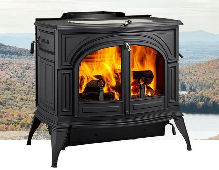 Vermont Castings Defiant Wood Stove w/ Transition Doors, Black, 56,000 BTU  | eBay