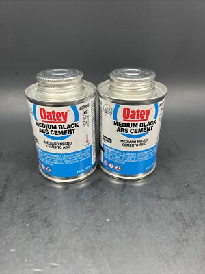 Oatey 30999 Medium Bodied Solvent Cement, 4 oz, Can, Black, Liquid, LOT OF 2