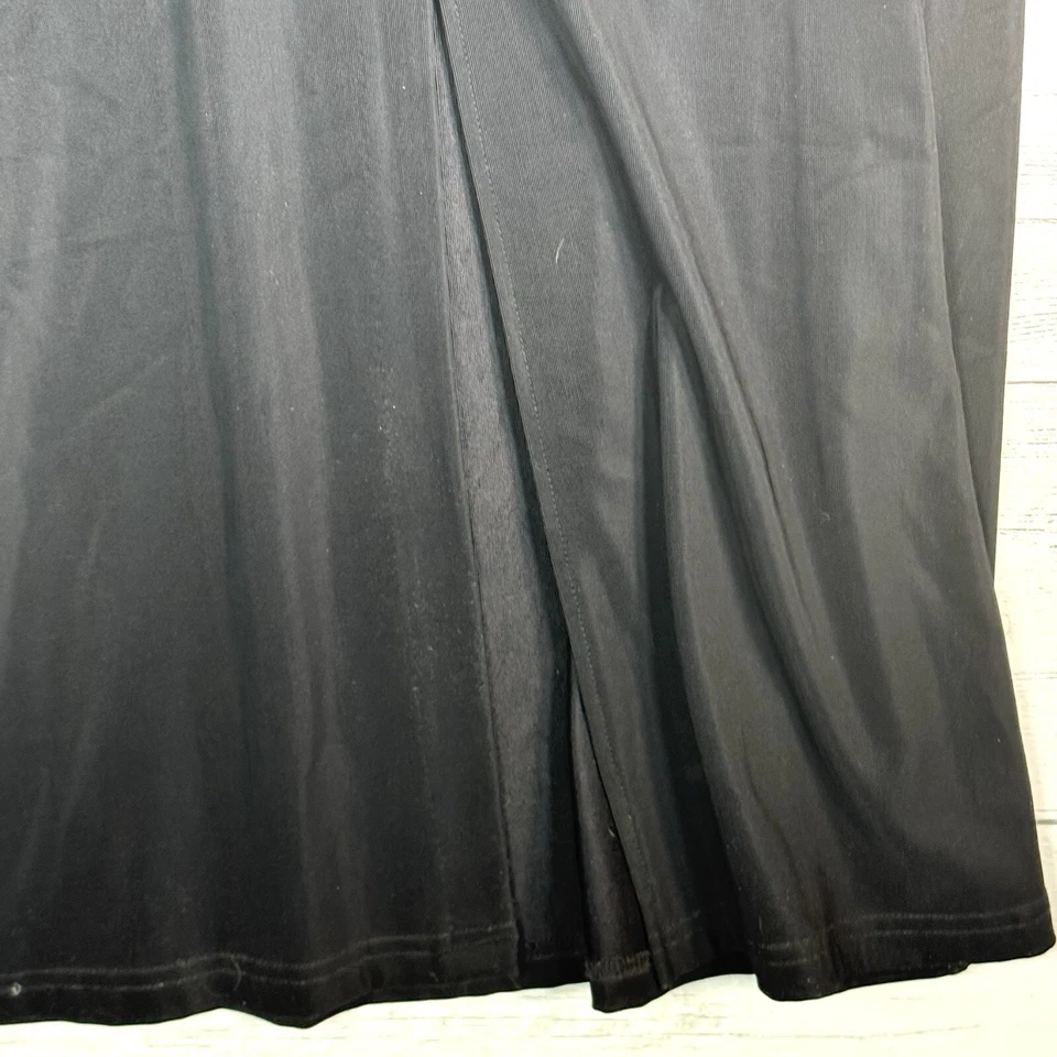 Vintage Black Jersey Maxi Skirt Women Plus Sz 1X Button Front Made In USA - Image 3 of 4