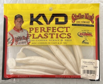 Strike King Swimbait Swim'n Caffeine Shad Soft Plastic Bait SCSD4-84 7pk Pearl