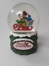 Disney Enesco Laughing all the way Mickey and Pluto snowglobe christmas