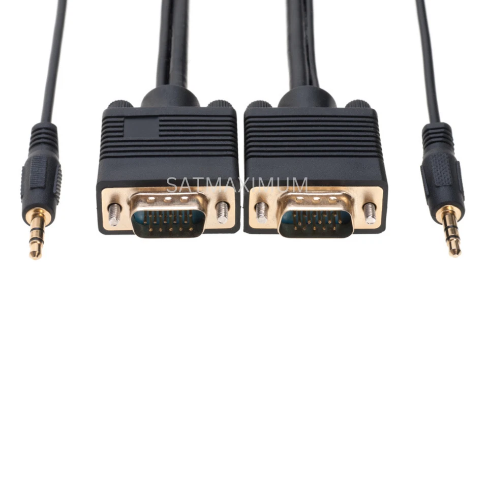 6FT SVGA Super VGA 3.5mm Aux Cable Audio Video Male to Male Monitor 15 Pin - Image 3 of 4