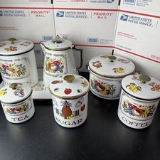 George Briard Porcelainite Juego de 7 piezas Botes Horno Holandés Plato Percolador MCM
