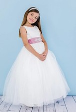 Rosebud Flower Girl Dress 5123 With Matching White Sash not Pink Size 4